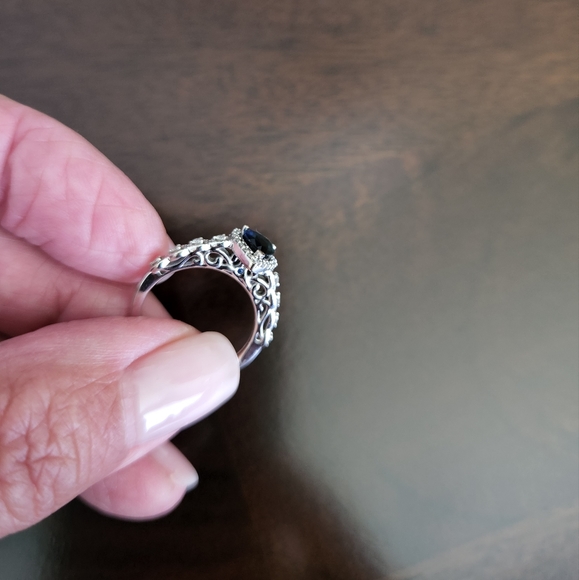 GENUINE 14K SAPPHIRE & DIAMOND RING - Picture 6 of 9